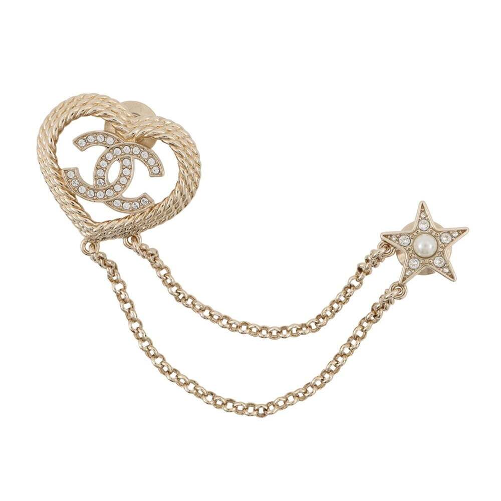 CHANEL Pearl Logo Brooch - Picture 1 of 10